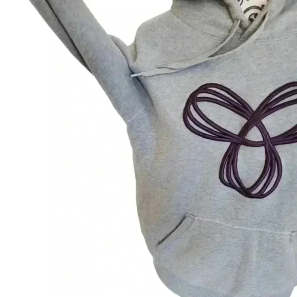 Aritzia TNA Sweatfleece Baltic Hoodie Grey Purple Sweatshirt Women's size Small - Picture 7 of 13